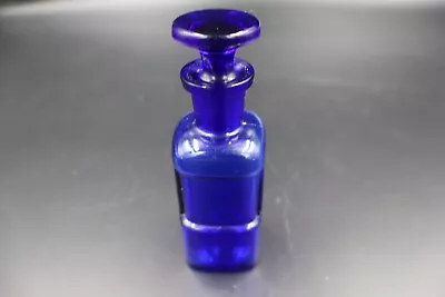 Small Cobalt Blue Glass Medicine Bottle With Original Stopper • $9.99