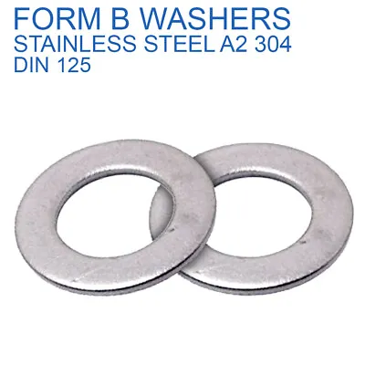M5 M6 M8 M10 M12 M16 M20 M22 M24 M27 Thin Washer Form B Flat Washer A2 Stainless • £0.99