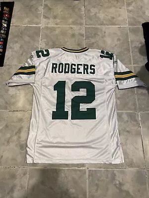 Green Bay Packers Aaron Rodgers Sewn NFL Jersey #12 Green Reebok Patch Sz 48 L • $34