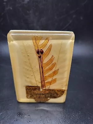 Vintage 1970'S Lucite Resin Acrylic Toothpick Holder Baskets & Dry Flowers • $8