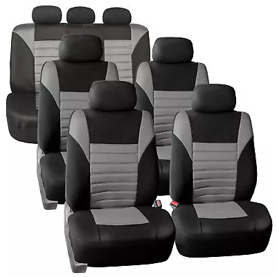 3 Row 7 Seaters Seat Covers For SUV Van 3D Mesh Gray Black Full Set • $79.99