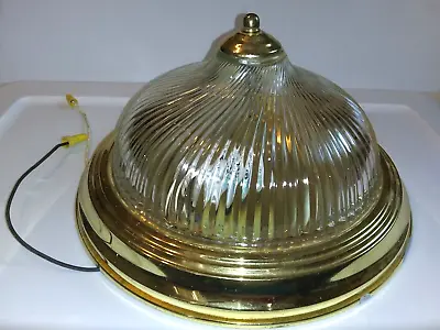 $12.95 • Buy Vtg Dome Shaped Light Globe Glass Ceiling Round Flush Fixture Retro Lamp****