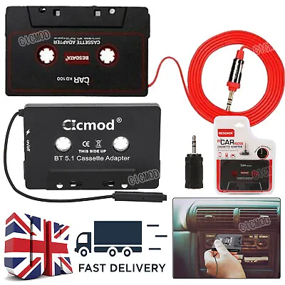 Car Audio Stereo Cassette Tape Adapter For IPhone IPod MP3 Audio CD Player Music • £3.99