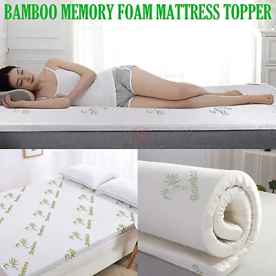 Quality Bamboo Memory Foam Mattress Topper Size Available Single Double King UK • £29.99