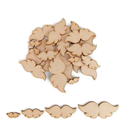 Angel Wings MDF Craft Shapes Wooden Blank Decoration Embellishments Christmas • £2.45
