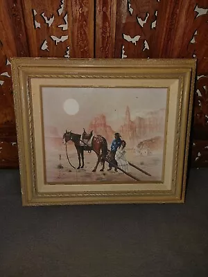 E.F. Kaiser Native Americans With Horse  Oil Painting WOW • $200