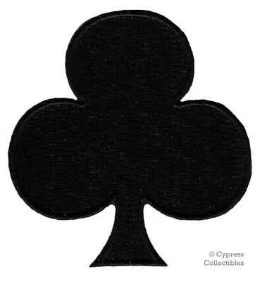 BLACK CLUBS Iron-on Embroidered PATCH PLAYING CARD SUIT APPLIQUE GAMBLING POKER • $4.99