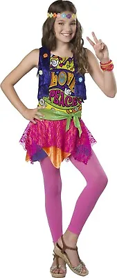 $9.99 • Buy Child 60s 70s Groovy Girl Hippie Mod Go Go Chick Costume 