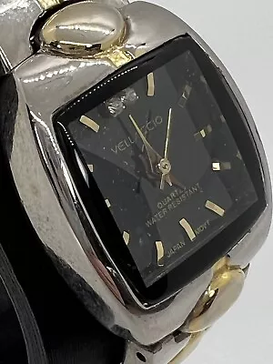 Vellaccio Wristwatch Gold / Silver W/Black Dial. Square Shaped. (C3) • $40