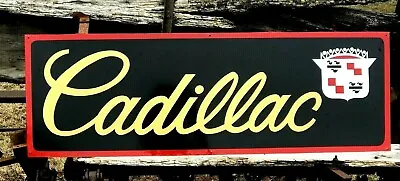 Large Vintage Hand Painted Enamel Cadillac Service Station Garage Hotrod Sign  • $125