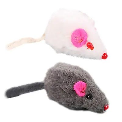 Furry Mice With Catnip & Rattle Sound Made Of Real Rabbit Fur Cat Toy Mouse • $7.39