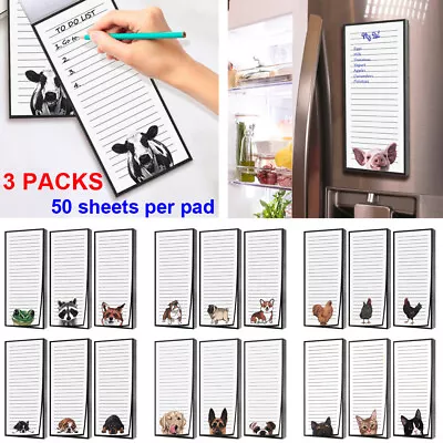 3-Pack Magnetic Notepad To Do List Grocery Shopping List For Fridge 50 Sheets • $17.99