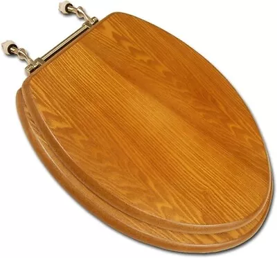 Comfort Seats C3B2E118BN Decorative Oak Wood Elongated Toilet Seat • $71.80