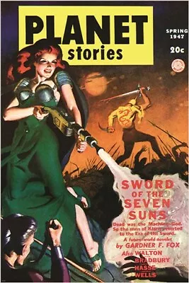 PLANET STORIES Vintage Comic Book Cover Poster SPRING 1947 Sci-fi 20x30 RARE • $9.99