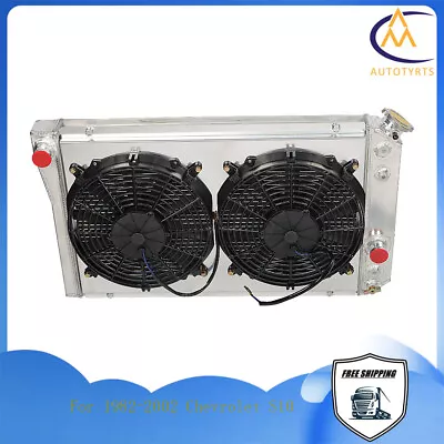 3-Row Aluminum Core Racing Radiator+pull Fan Shroud For 1982-2002 Chevrolet S10 • $157.72