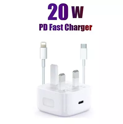 Fast Charging USB-C PD Wall Plug Charger For IPhone 14 13 12 11 Pro Mini XS MAX • £2.99