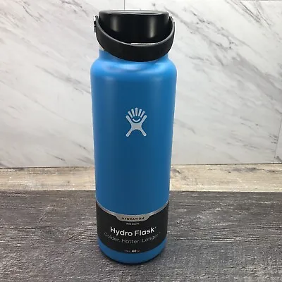 Hydro Flask 40 Oz (1.18 L) Water Bottle Wide Mouth Flex Cap Insulated 'Pacific' • $29.99