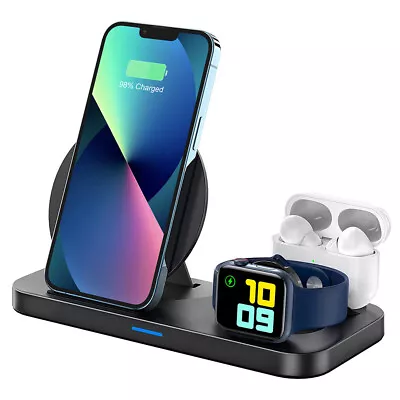 $25.99 • Buy 3in1 Fast Wireless Charger Charging Dock Station For Apple Watch Air Pods IPhone
