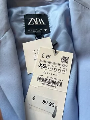 ZARA WOMAN NEW BLUE OVERSIZED  BLAZER Size CS • $30