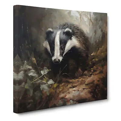 Badger Oil Canvas Wall Art Print Framed Picture Home Decor Living Room Bedroom • £24.95