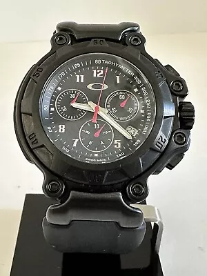 Oakley Crankcase Watch Stainless Steel Black On Black Chronograph Oakley Watch • $550