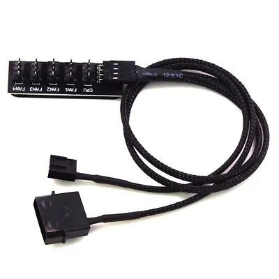 4pin PWM Molex Fan Hub 1-to-4/1-to-5 PC 12V Black Cable Fan Splitter 40cm Colour • £5.29