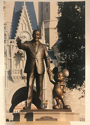 Walt Disney And Mickey Mouse Statue Postcard  • $5