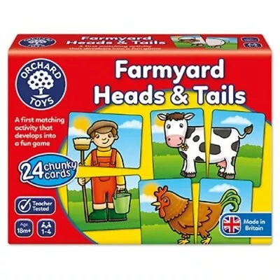 Game: Farmyard Heads And Tails Game By Orchard Toys • £6.49