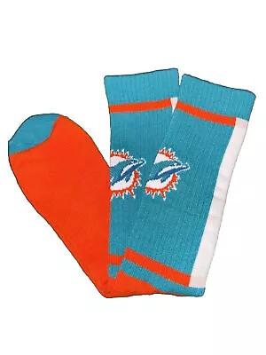 Miami Dolphins NFL Socks  Fast Free Shipping New Playoff Bound • $16.88