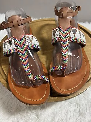 Vince Camuto Jeweled Leather Toe-loop Sandal Size 10 • $26.87