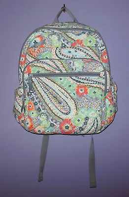 Vera Bradley Travel Backpack Signature Cotton With Trolley Sleeve Citrus Paisley • $38