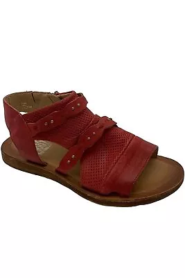 Miz Mooz Leather Side-Zip Sandals Francy Scarlet • $49.99