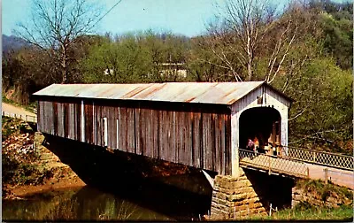 Cow Run Covered Bridge Muskingum River Washington County Ohio Vintage Postcard • $4.75