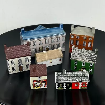 Wade Ireland Irish Pottery Miniature Village Houses Buildings Lot Of 7 • $49.99