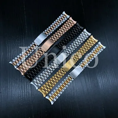 20 MM Steel Watch Band Strap Bracelet Curved Fits For Rolex Jubilee President  • $17.99