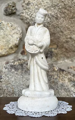 Vintage Asian Chalkware Figurine - Male Musician  - 7.25  H • $21.50