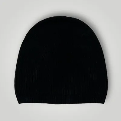 Vicuña (Vicuna) Black Ribbed Beanie The Most Expensive Fiber In The World • $899.25