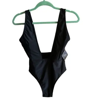 ZAFUL Sexy Black Plunge Neckline One Piece Swimsuit NEW Size US 6 • £20.73