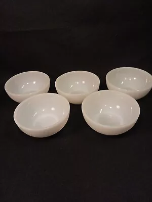 1950's Fire King 5  Cereal/Dessert/Salad/Soup Bowl White Milk Glass 5 AVAILABLE  • $4.99