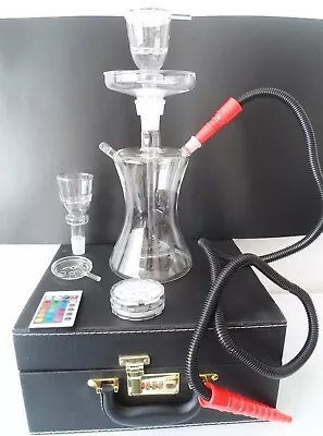 £12.99 • Buy Colour Led Light Fruit Shisha Glass Hookah Clear Plastic Hose Free Coil Foil Tip