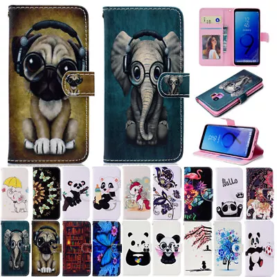 $80 • Buy Painted Flip Leather Wallet Card Slots Case Cover For Samsung Galaxy Phones