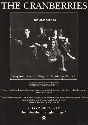 The Cranberries - Everybody Else Is Doing It.... - Full Size Magazine Advert • £5.99