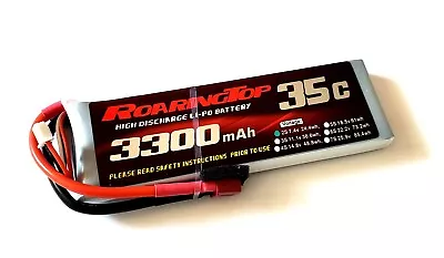 Roaring Top LiPo Battery Pack 35C 3300mAh 2S 7.4V With Deans Plug • $24.30