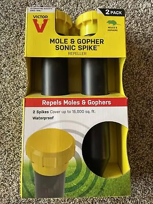 Victor Sonic Spike Mole & Gopher Repeller - Covers 15000 Sq.ft - Waterproof! • $27.99