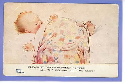 Old Postcard Artist Signed Mabel Lucie Attwell Baby Having Pleasant Dreams • £0.99