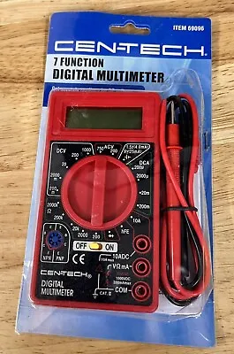 Cen-Tech 7 Function Digital Multimeter Tester Transistor Battery Checker • $10