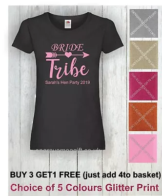 Team Bride Hen Party T Shirts Hen Do Bride To Be Personalised Glitter Printed  • $12.38