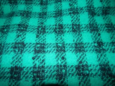 Felted Wool Black Green Hounds Tooth Ck Fabric Boucle 8 InX8 In Penny Rug Making • $4.95