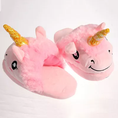  Unicorn Slippers Soft Kids Girls Children Plush Pink - One Size AUS 1- 3  MIXED • $47