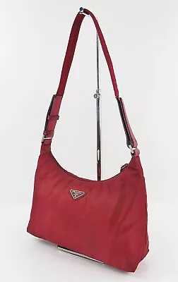 Auth PRADA Red Nylon Fashionable Ladies Shoulder Bag Purse #56309 • $224.10